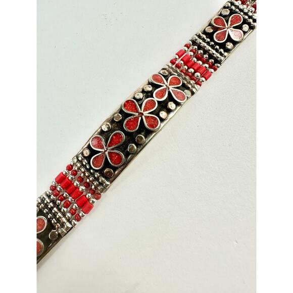 Tibetan Silver Bracelet Handmade Boho - Picture 1 of 4